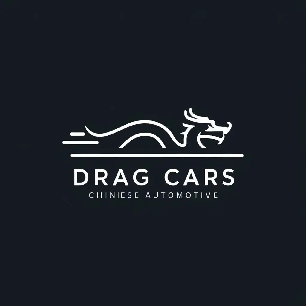 a logo design,with the text "Drag Cars", main symbol:Dragon,Minimalistic,be used in Cars from China industry,clear background