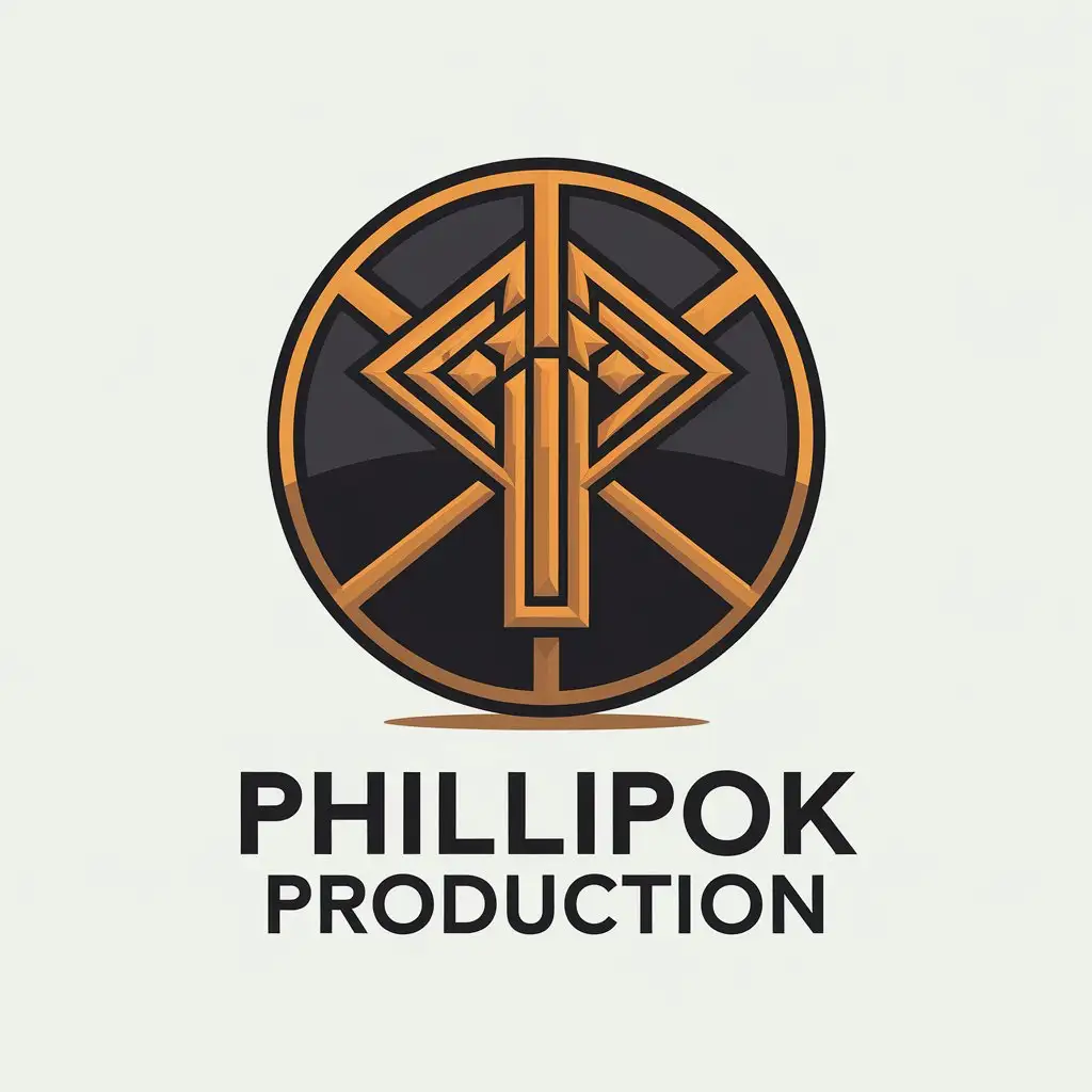 a vector logo design,with the text "Phillipok production", main symbol:neform,Moderate,clear background