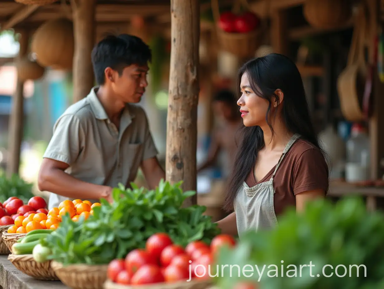 Young-Thai-Man-Secretly-Admiring-Vendor-at-Rural-Market