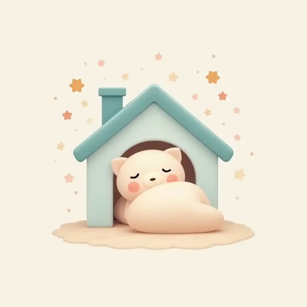 Cozy-Logo-Design-Featuring-a-Charming-House-and-Plush-Pillow