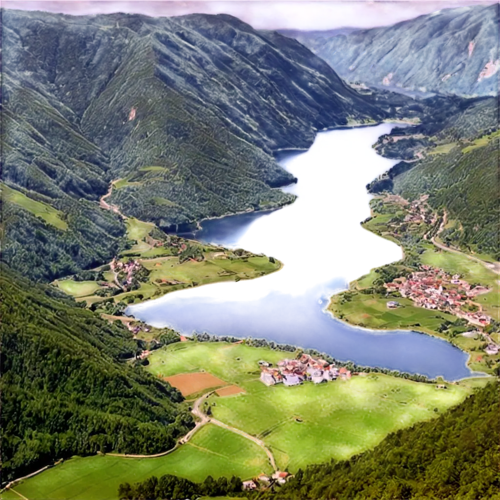 Stunning-Valley-Village-with-Lake-PNG-Image-for-Clear-Visuals-and-Versatility