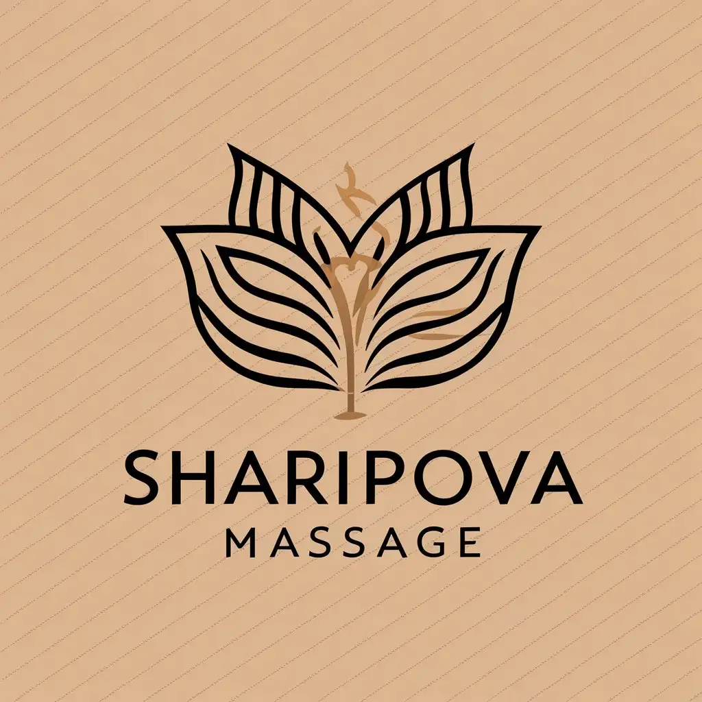 a vector logo design,with the text "Sharipova massage", main symbol:Leaves, stripes,Moderate,be used in Beauty Spa industry,clear background