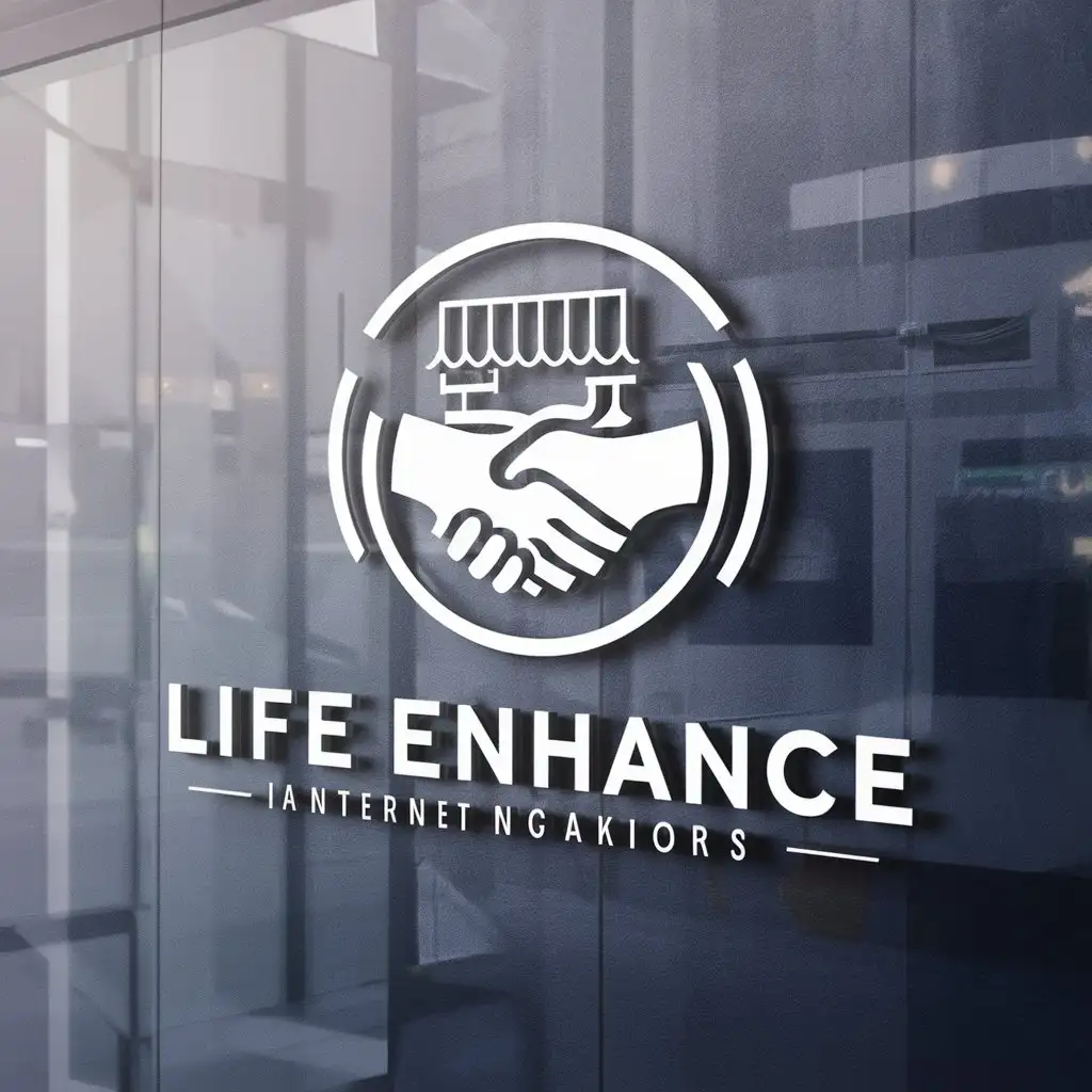 LOGO-Design-for-Life-Enhance-Shaking-Hands-at-Marketplace-in-Minimalistic-Style