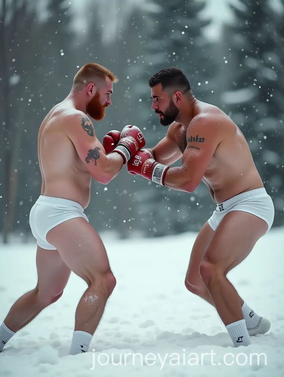 Bare-Knuckle-Sparring-in-the-Snow-Between-Two-Strong-Men