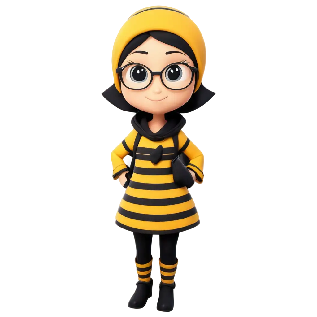 Smart-Nerdy-Girl-Bee-with-Hijab-PNG-Image-AnimeInspired-Female-Bee-Character-Design