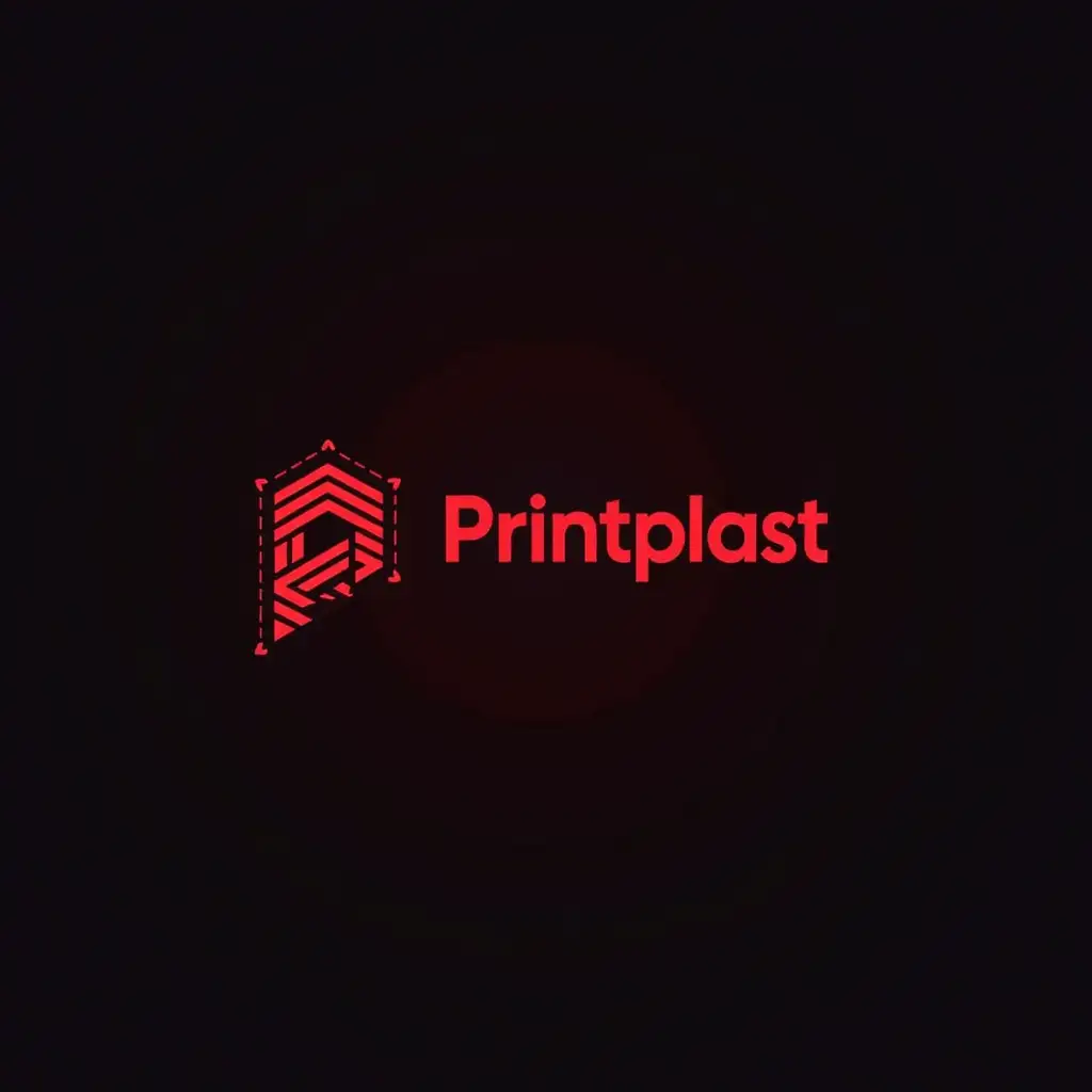 created attractive high detailed logo for company 'Printplast' providing 3D printing services in red-black colors