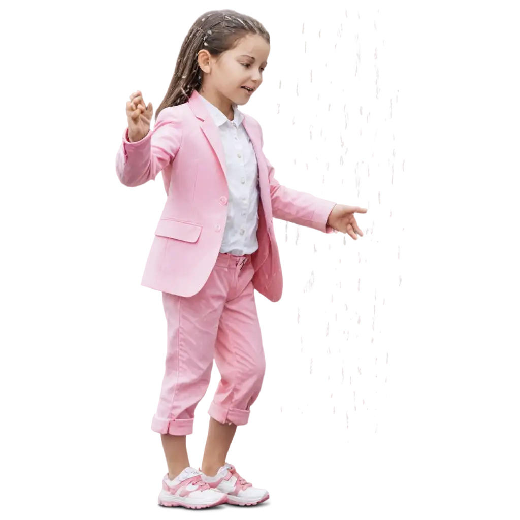 Girl-in-Pink-and-White-Suit-Playing-in-Rain-PNG-Image-for-Clear-and-Vivid-Quality