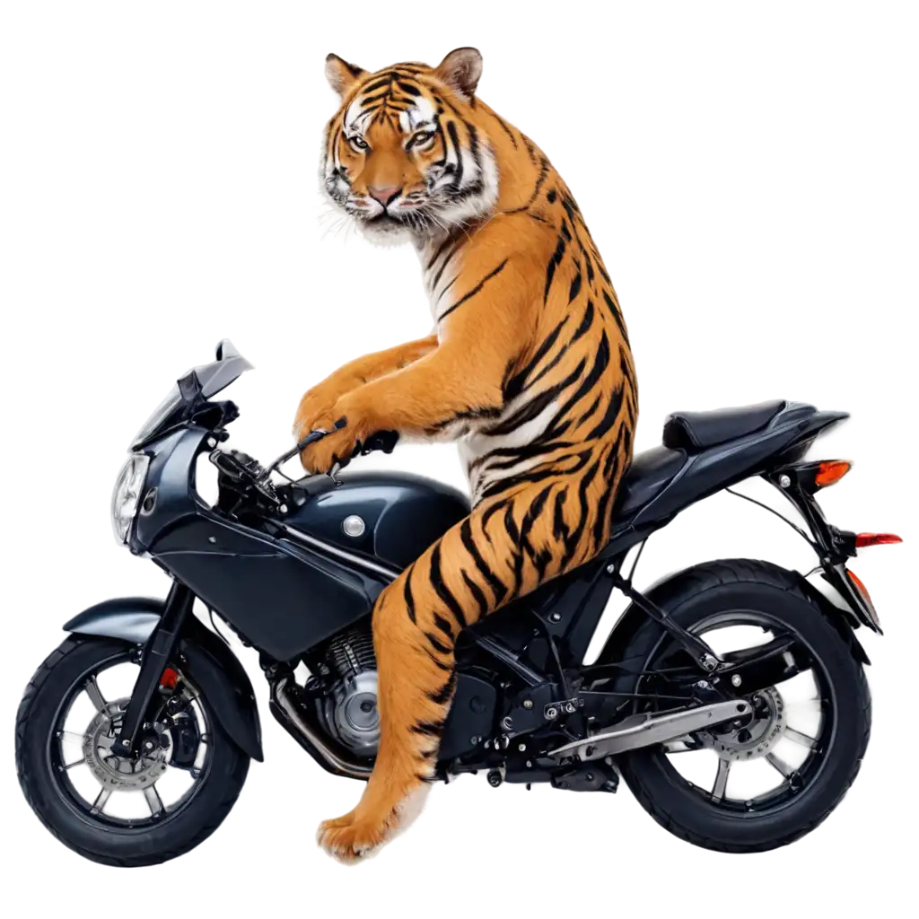 a tiger riding a motorcycle