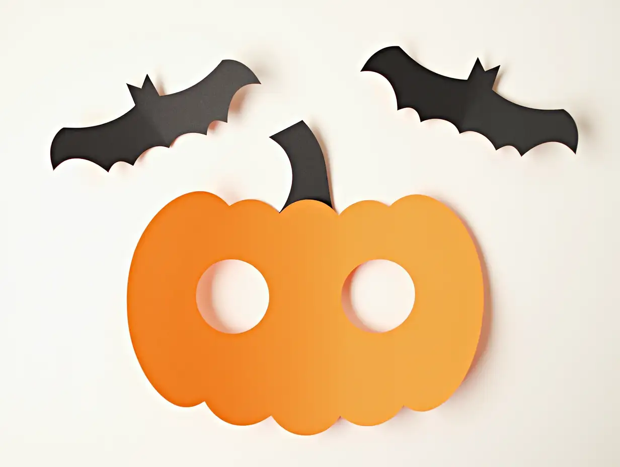 Spooky-Halloween-Flat-Design-with-Pumpkin-Bats-and-Paper-Cast