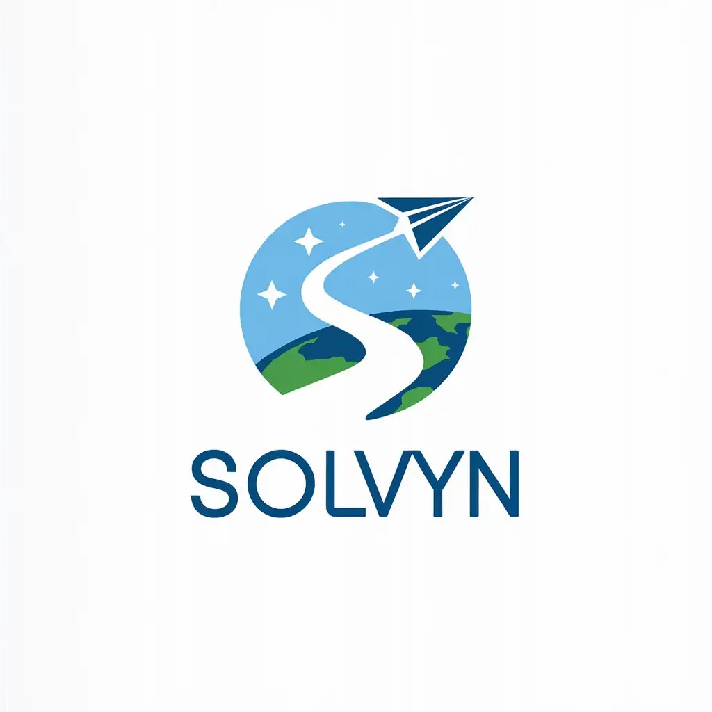 LOGO Design For Solvyn Paper Plane Contrail Symbolizing Exploration and Progress