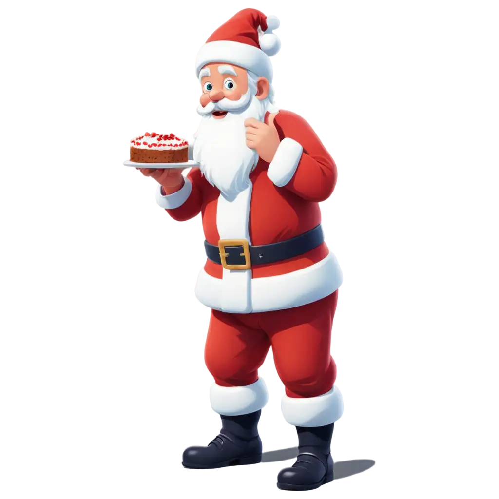 Santa-Claus-Eating-Plum-Cake-PNG-Fun-and-Festive-Cartoon-Image-for-Your-Designs