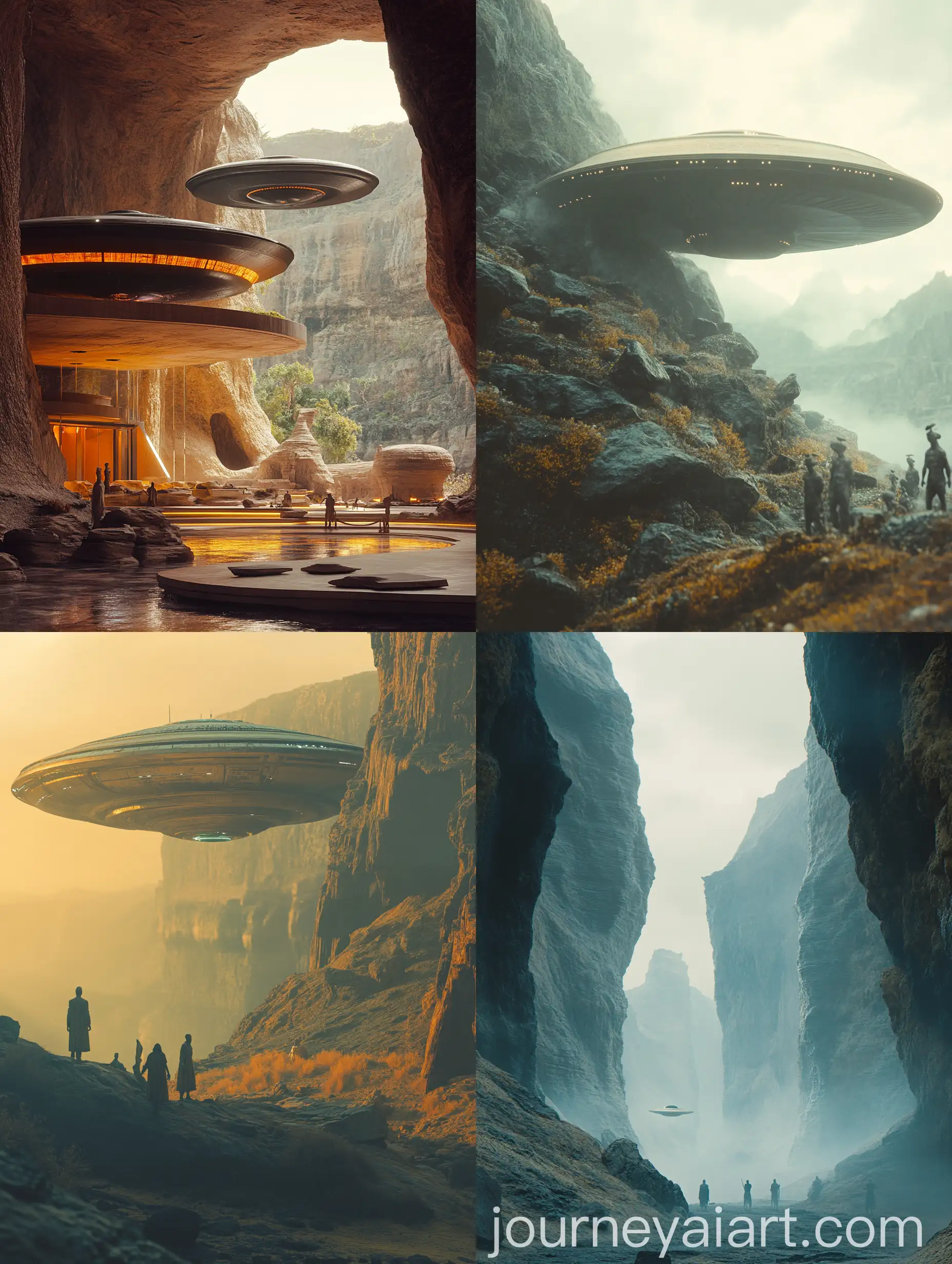Stone-Age-Encounter-with-Flying-Saucer-in-Futuristic-Film-Style