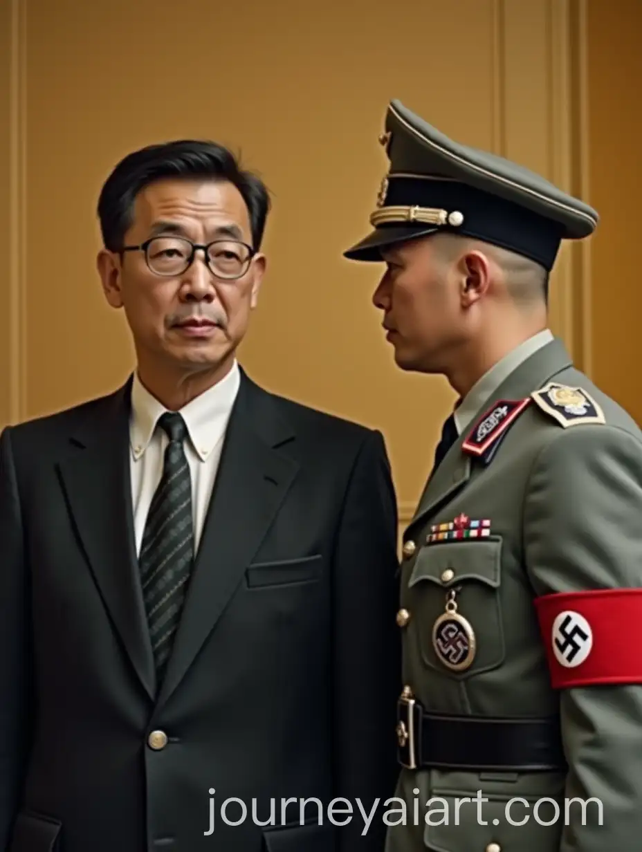 Serious-Asian-Man-Confronts-Nazi-Soldier-in-Tense-Encounter