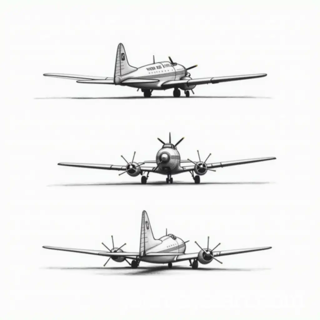 Vintage-Airplane-Sketches-from-Three-Angles