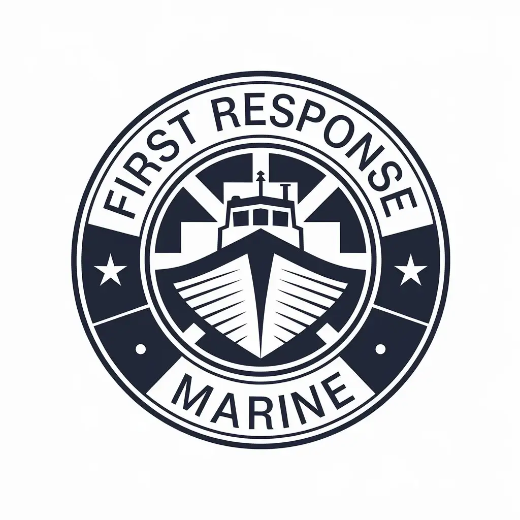 LOGO Design for First Response Marine Boat and Maltese Cross with Technology Industry Theme