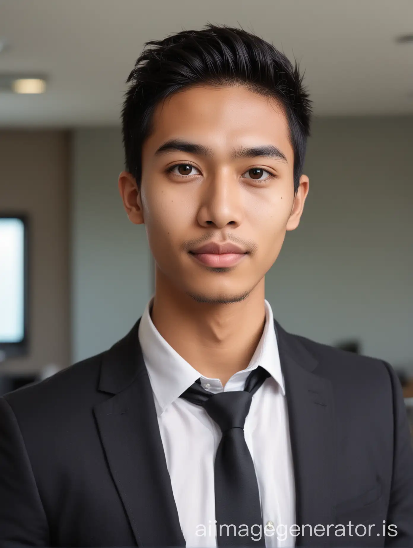 25YearOld-Indonesian-Man-in-Formal-Attire-Posing-for-LinkedIn-Profile-in-Office-Setting