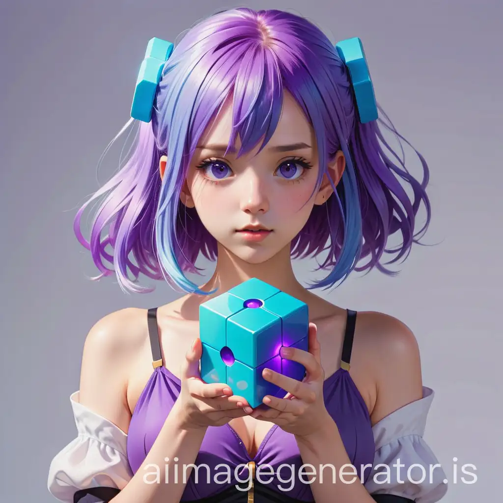 Anime-Girl-with-Purple-Hair-Holding-Blue-Cube-with-Dot