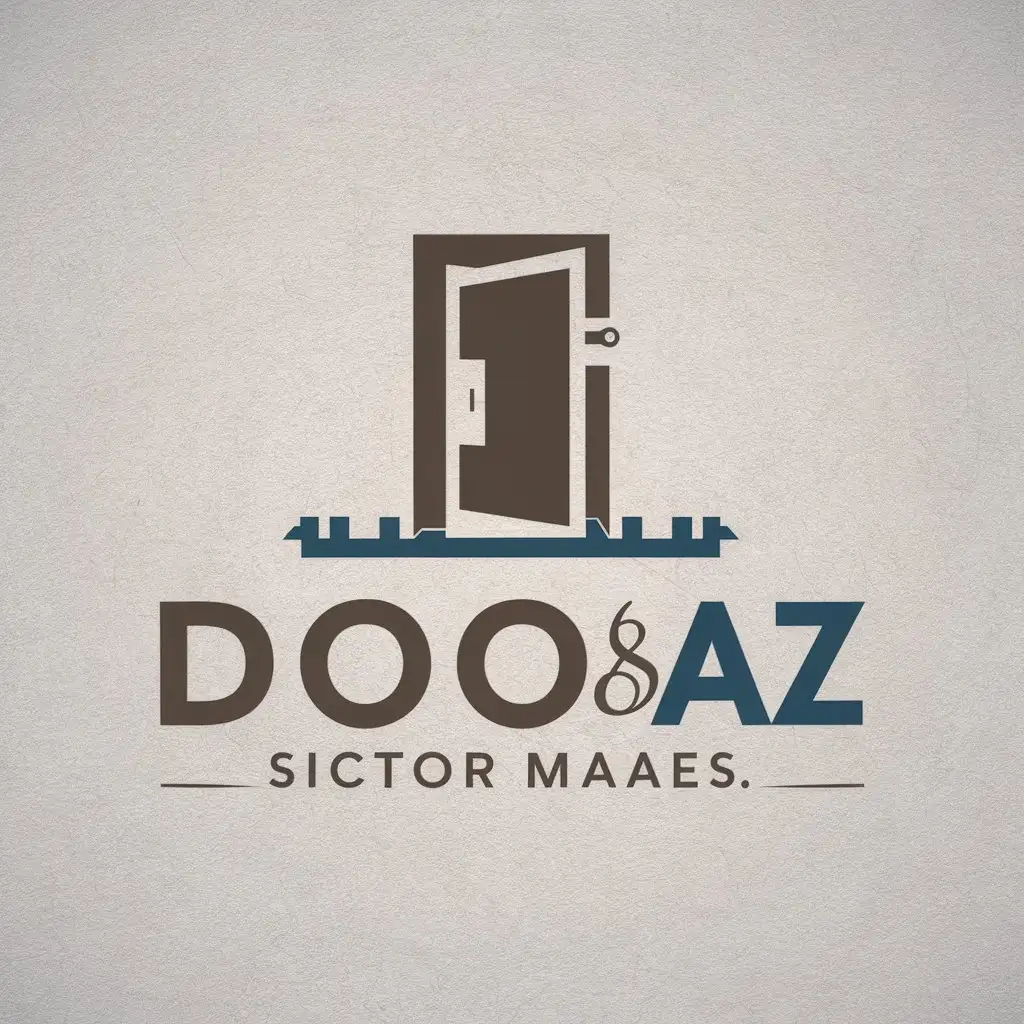 a vector logo design,with the text "doors az", main symbol:Create a modern and elegant logo for a door sales company. The logo should be simple, memorable, and reflect reliability and quality. Use elements related to doors, such as a door silhouette, door handle, or key. Preferred colors: shades of brown, gray, or blue. The company name should be easily readable and harmoniously integrated into the overall design.,complex,clear background