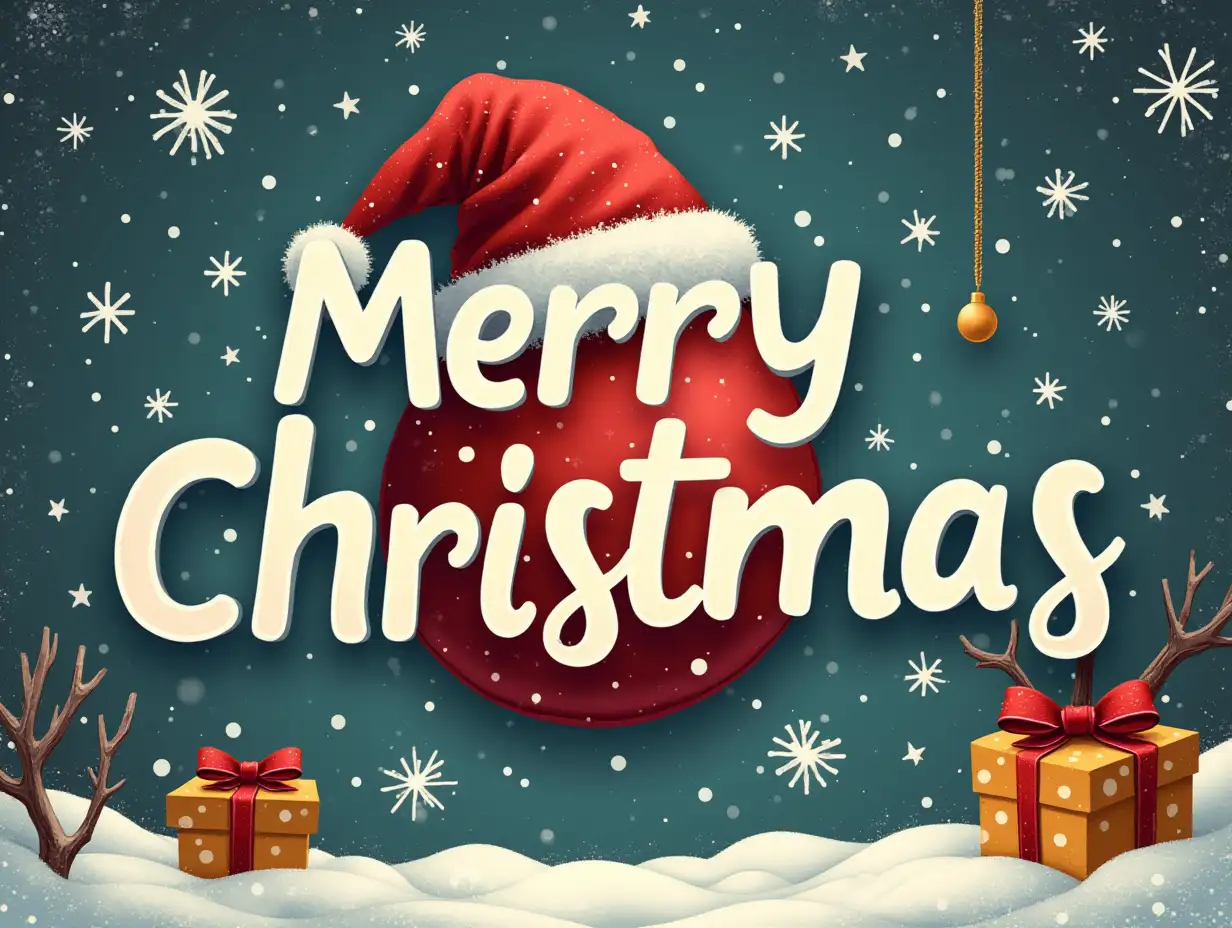 Festive Merry Christmas Typography Design