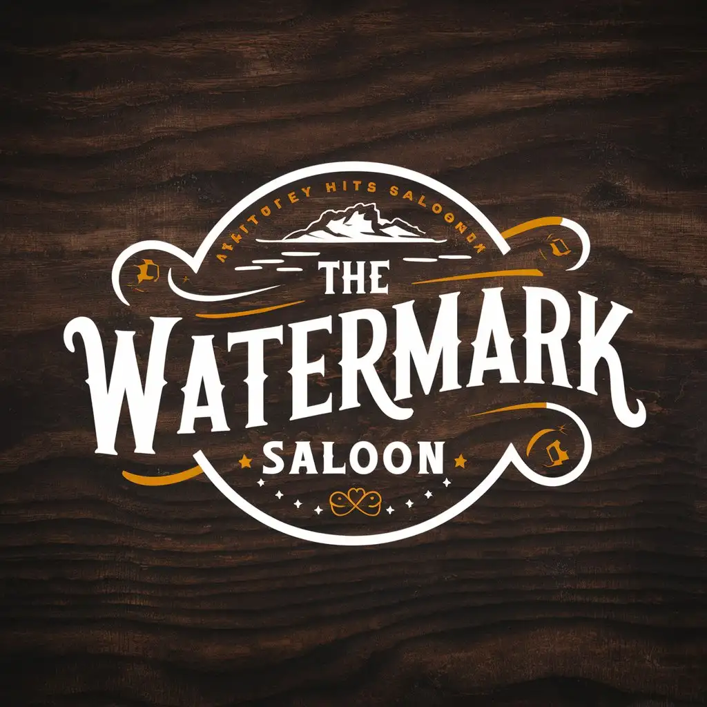 LOGO Design for The Watermark Saloon Rustic River and Vintage Old West Theme