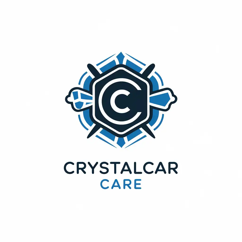 a vector logo design,with the text "CrystalCar Care", main symbol:CCC,Moderate,clear background