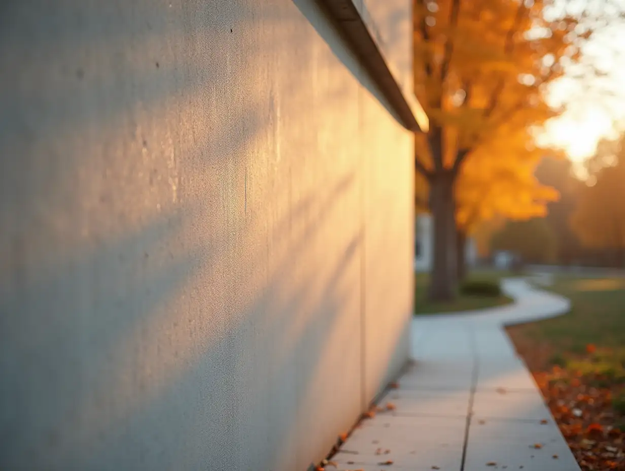 Modern-Concrete-Wall-with-Warm-Evening-Lighting-and-MinimalConcrete-wall-evening-lightist-Design