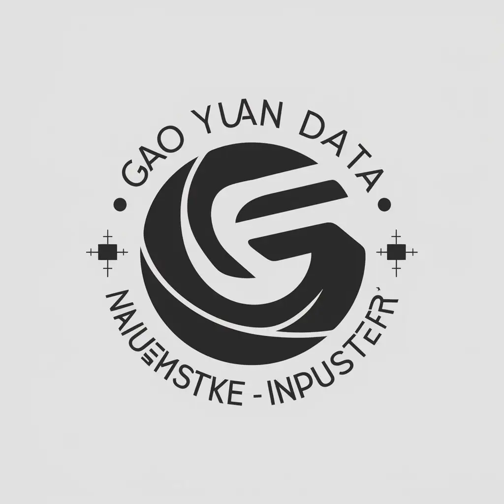 a vector logo design,with the text "Gao Yuan Data", main symbol:sci-fi feel,Moderate,be used in Finance industry,clear background