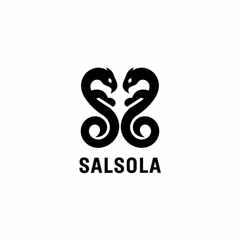 LOGO Design for SALSOLA Vector Logo Featuring Two Serpents on Clear Background