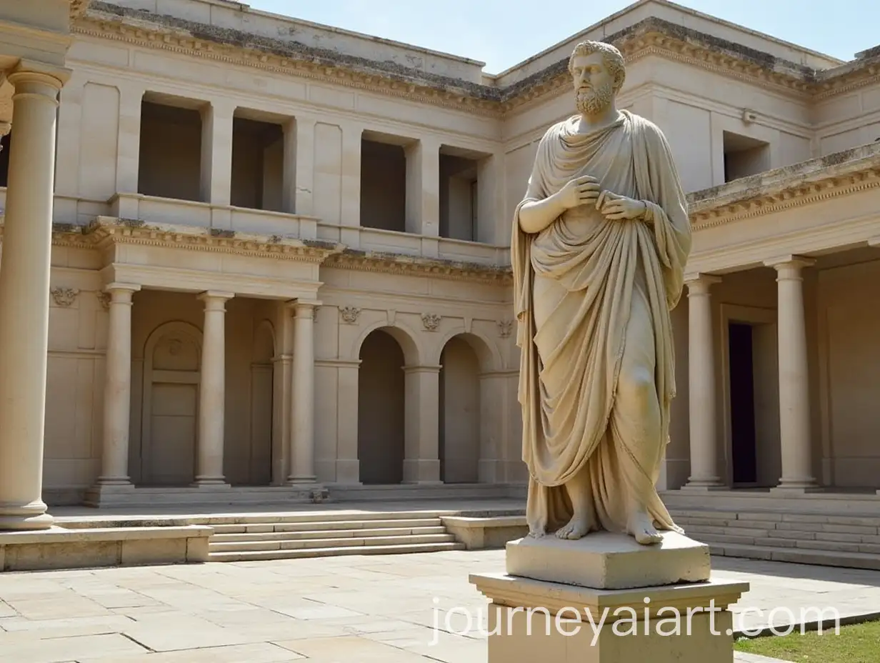 Ancient-Greek-Stoic-Architecture-with-Marcus-Aurelius-Statue