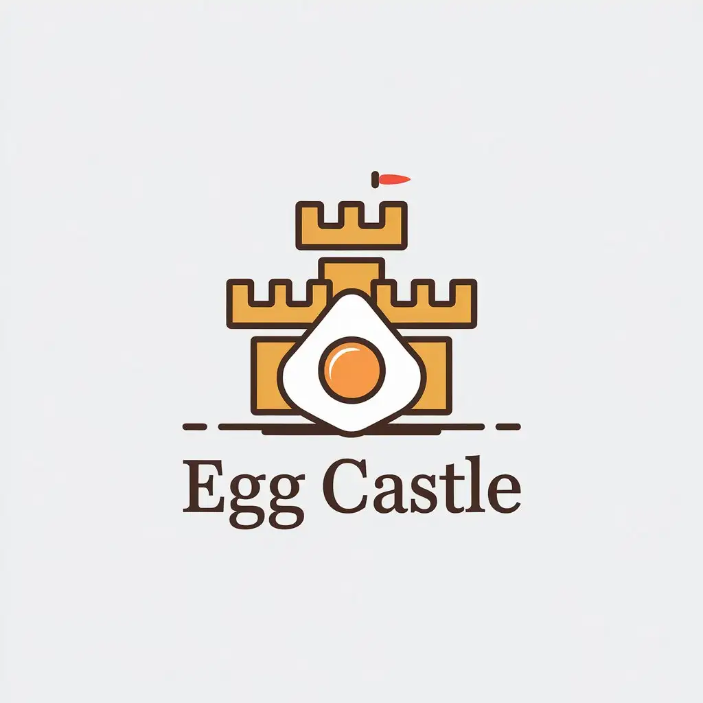 LOGO Design for Egg Castle Minimalistic Cake Castle and Egg Theme for Restaurant Industry