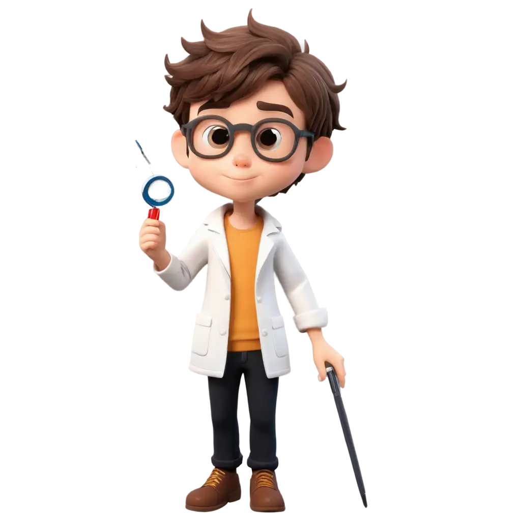 Cute-Animation-Boy-Scientist-with-Spectacles-and-Brown-Hair-PNG-Image