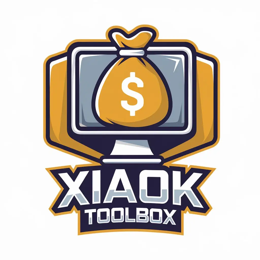 LOGO-Design-for-XiaoK-Toolbox-Money-and-Computer-Icons-with-a-Modern-Clear-Background