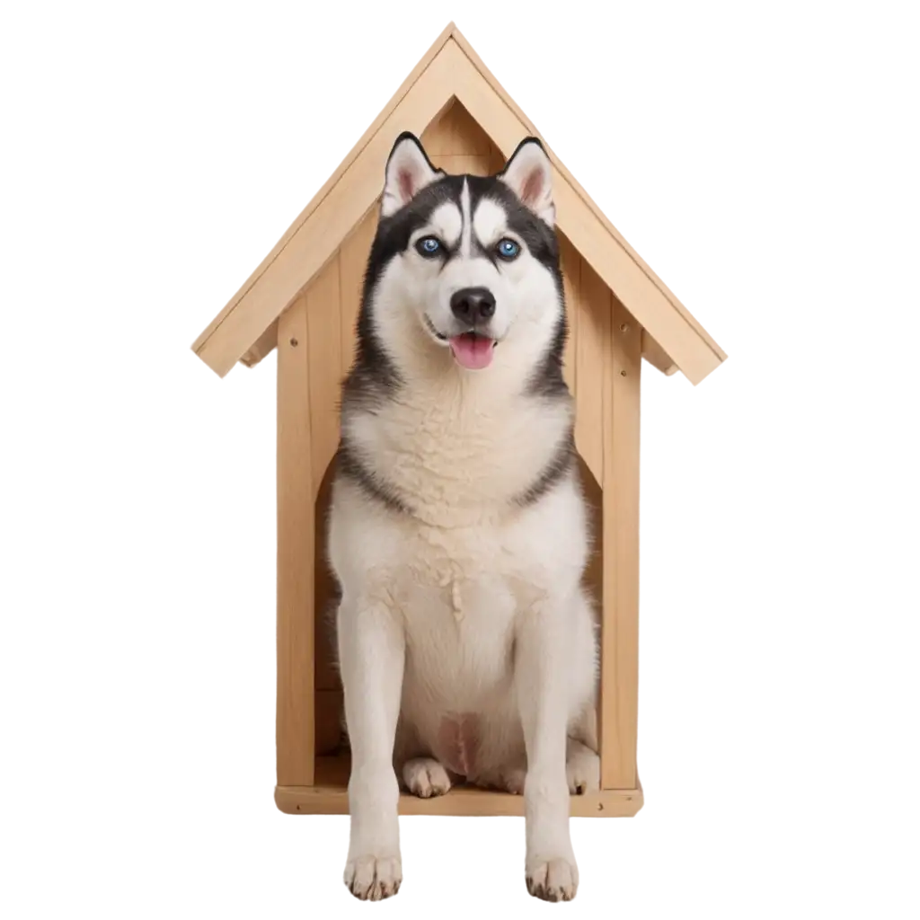 Siberian-HuskyPNG-Image-Usage-Scenarios-Inside-a-Dog-House-PNG-Image-HighQuality-Format-for-Clear-and-Detailed-Visuals