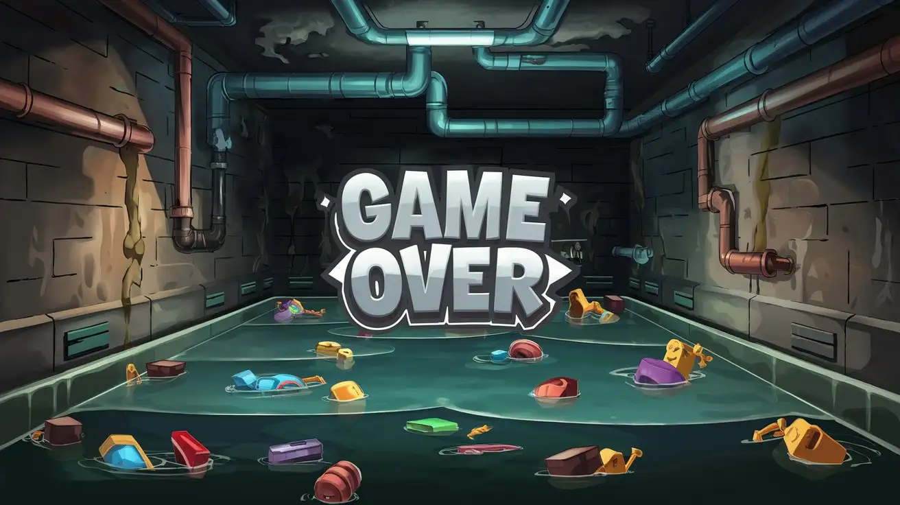 Dark-Cartoon-Sewers-with-Garbage-Game-Over-Screen