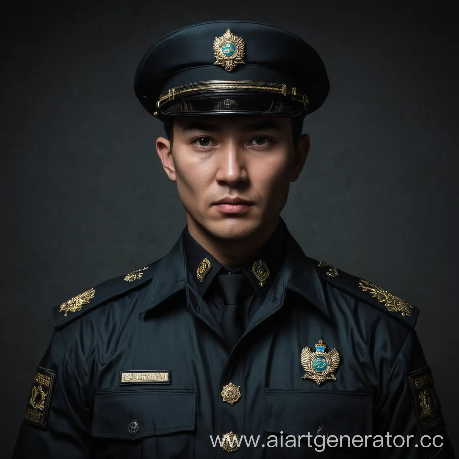 Kazakh-Police-Officer-in-a-Dark-Environment-Russia