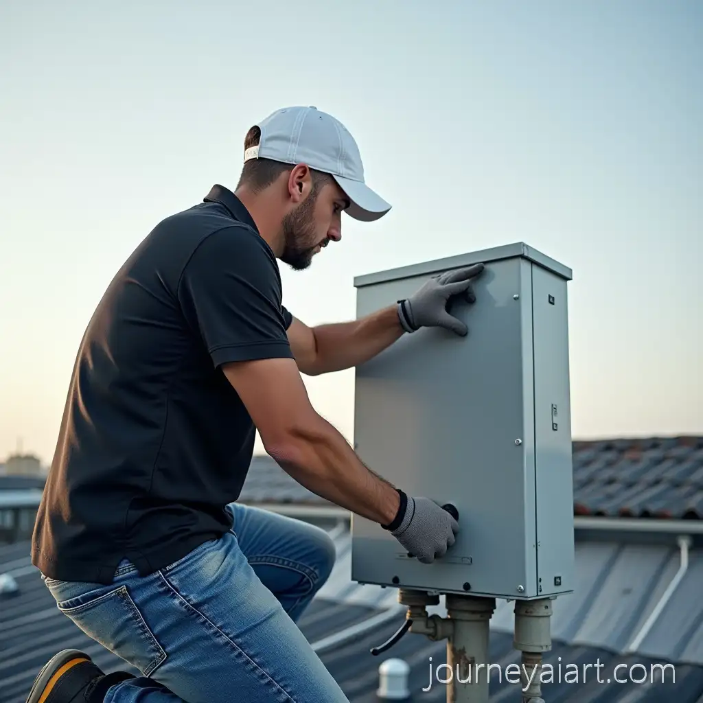 Technician-PerformingTechnician-performing-RTU-maintenance-Preventative-Maintenance-on-Roofmounted-RTU