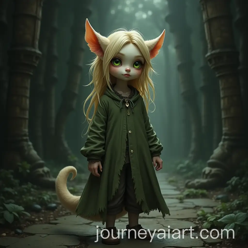 Shy-Monster-Girl-in-Dark-Fantasy-Temple-with-Fluffy-Tail-and-Ears