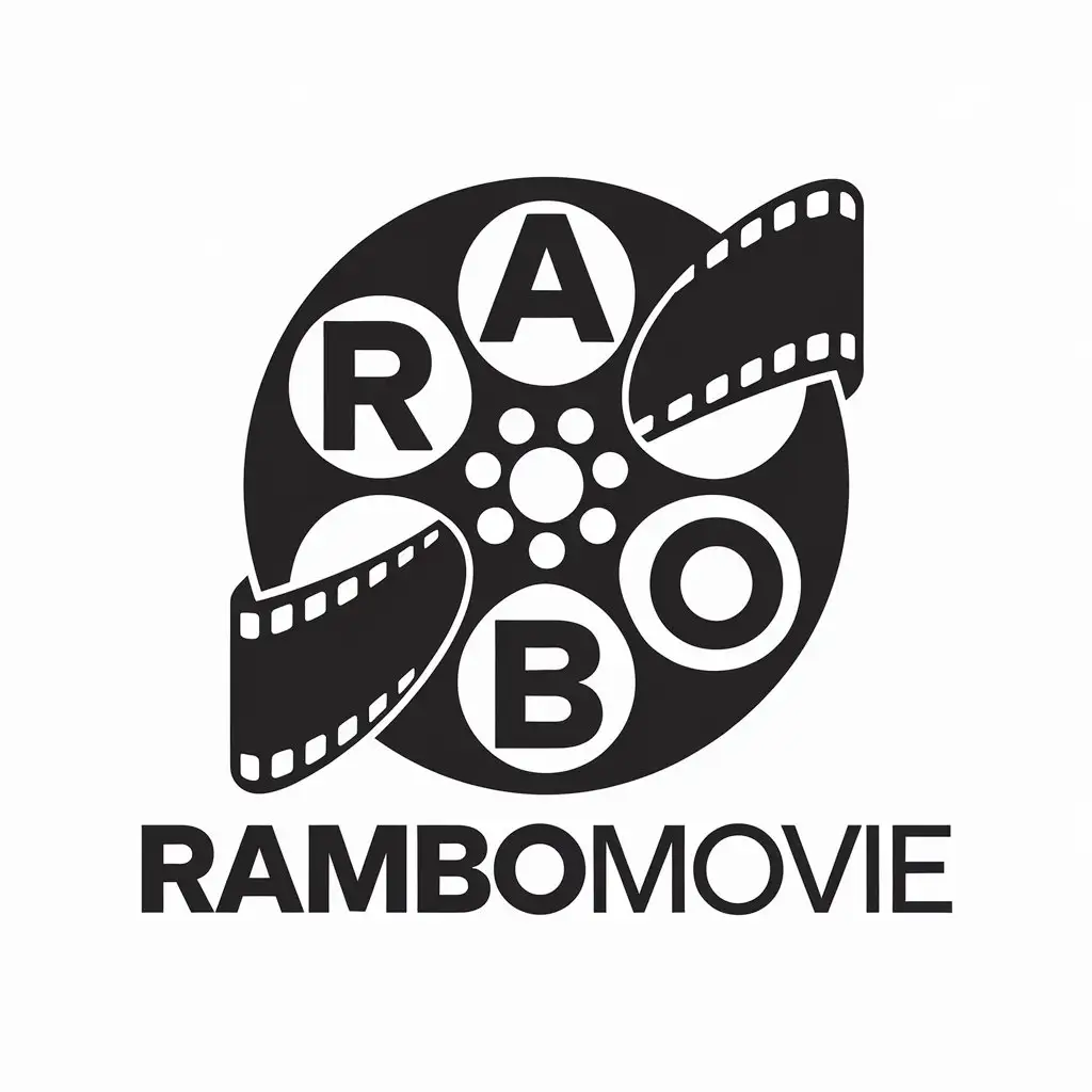 LOGO Design for Rambomovie VectorBased Entertainment Website with MovieThemed Symbol and Modern Style