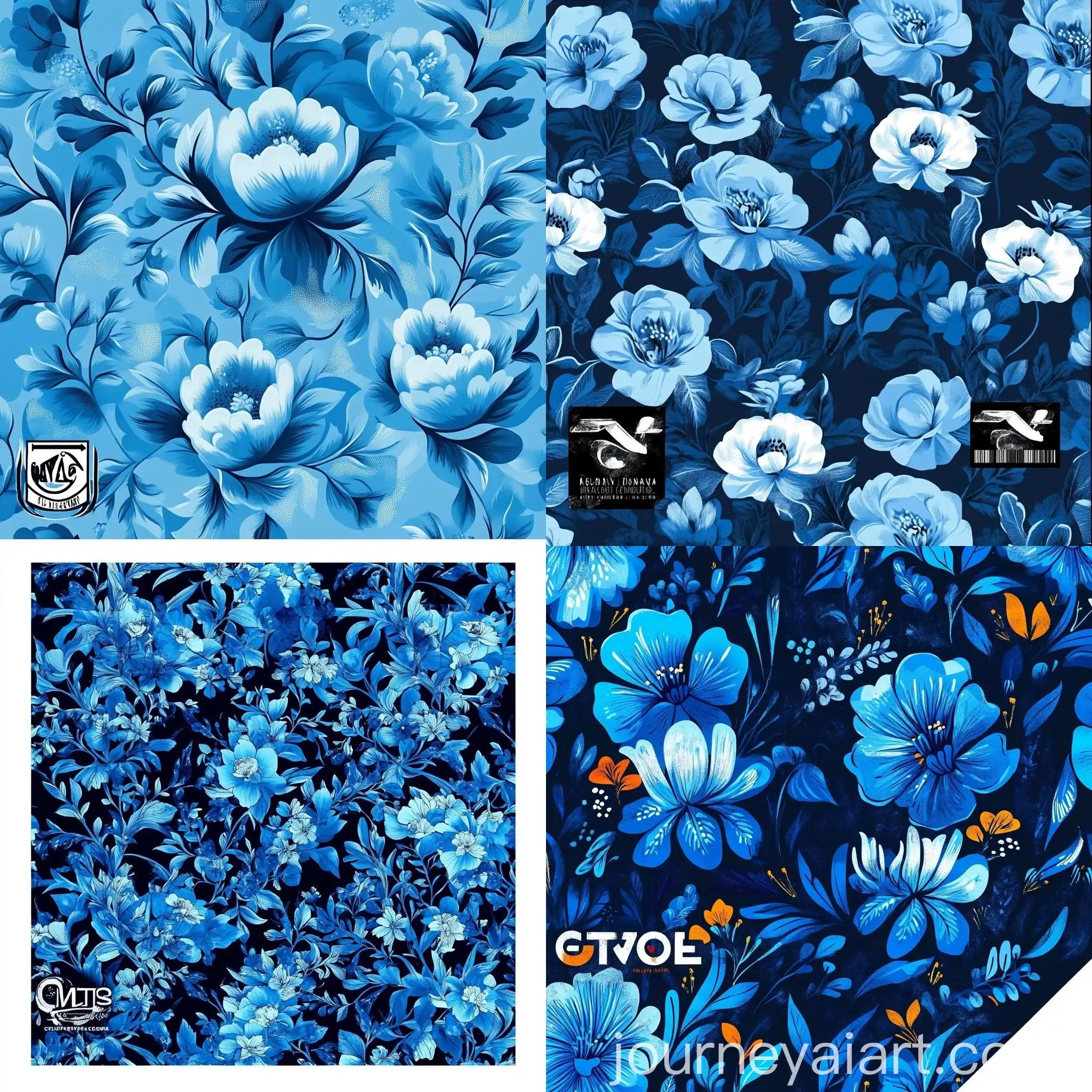 Blue-Floral-Pattern-in-Artistic-Style