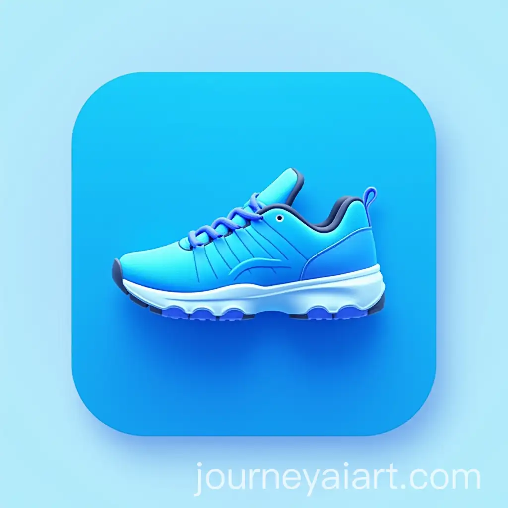 Blue-Sneaker-Icon-Logo-Design-with-Blue-Backdrop