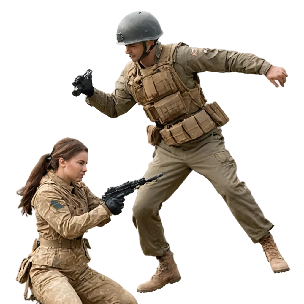 Dynamic-PNG-Image-of-Man-and-Woman-in-Combat-in-War-Create-Powerful-Visuals