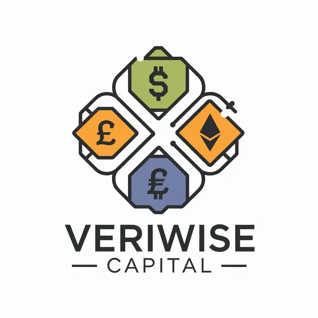 LOGO Design for Veriwise Capital Vector Logo with Financial Symbols for Events Industry