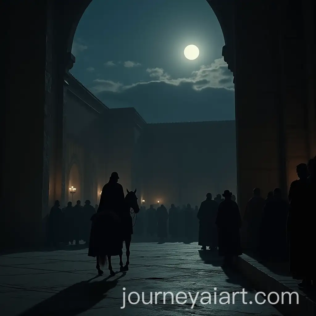 Nighttime-Scene-of-MedinaAI-Art-Prompt-Expansion-with-Rider-and-Governor-in-Historic-Courtyard