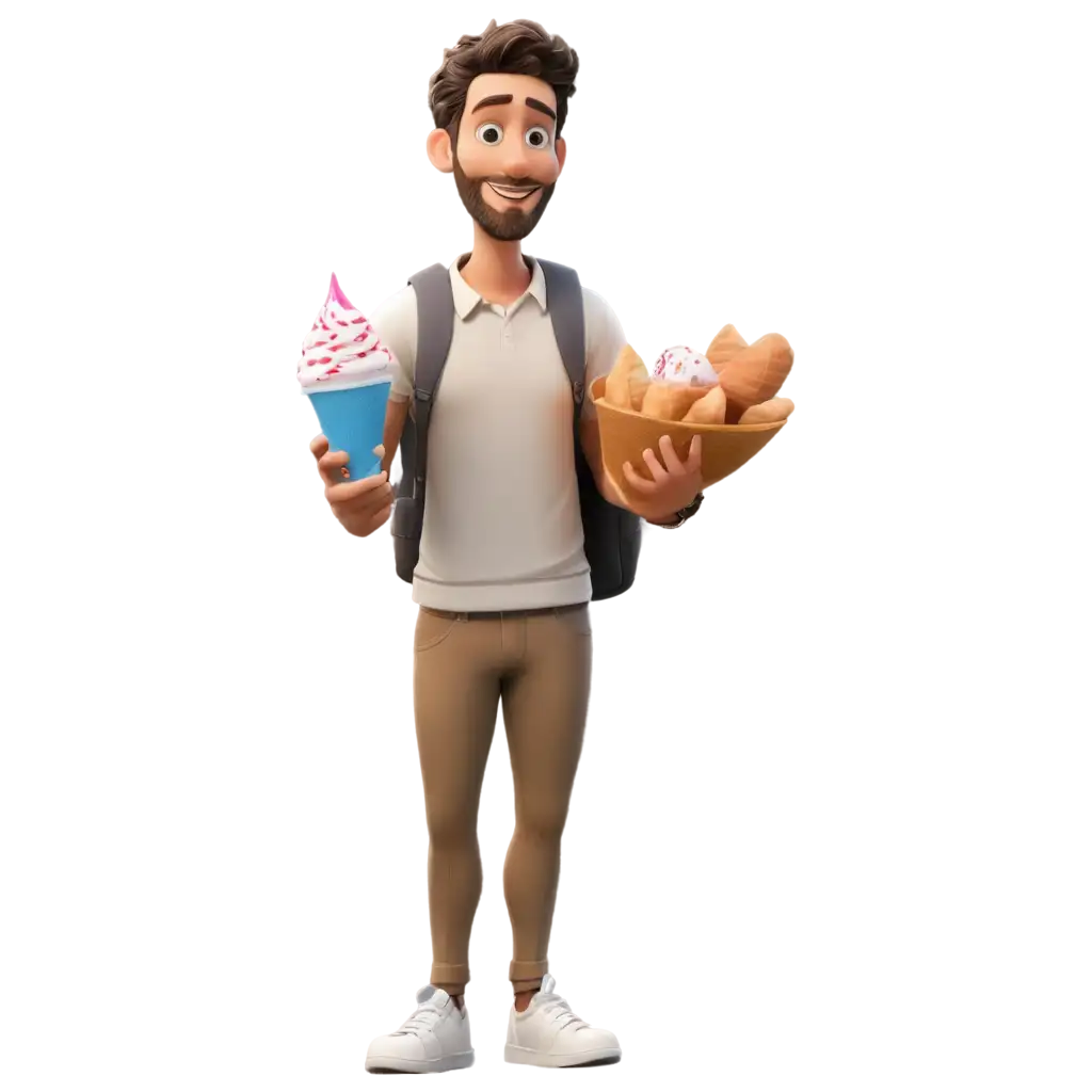 Animated-Man-Holding-Ice-Cream-Cone-PNG-Image-HighQuality-PNG-for-Versatile-Use