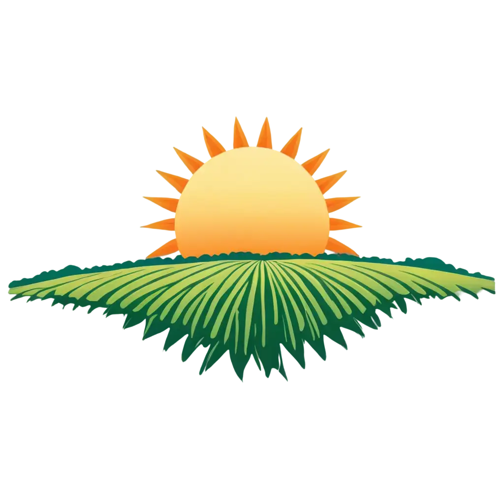 Cartoonish-Round-Organic-Farming-Logo-PNG-Sun-and-Field-Upside-Down