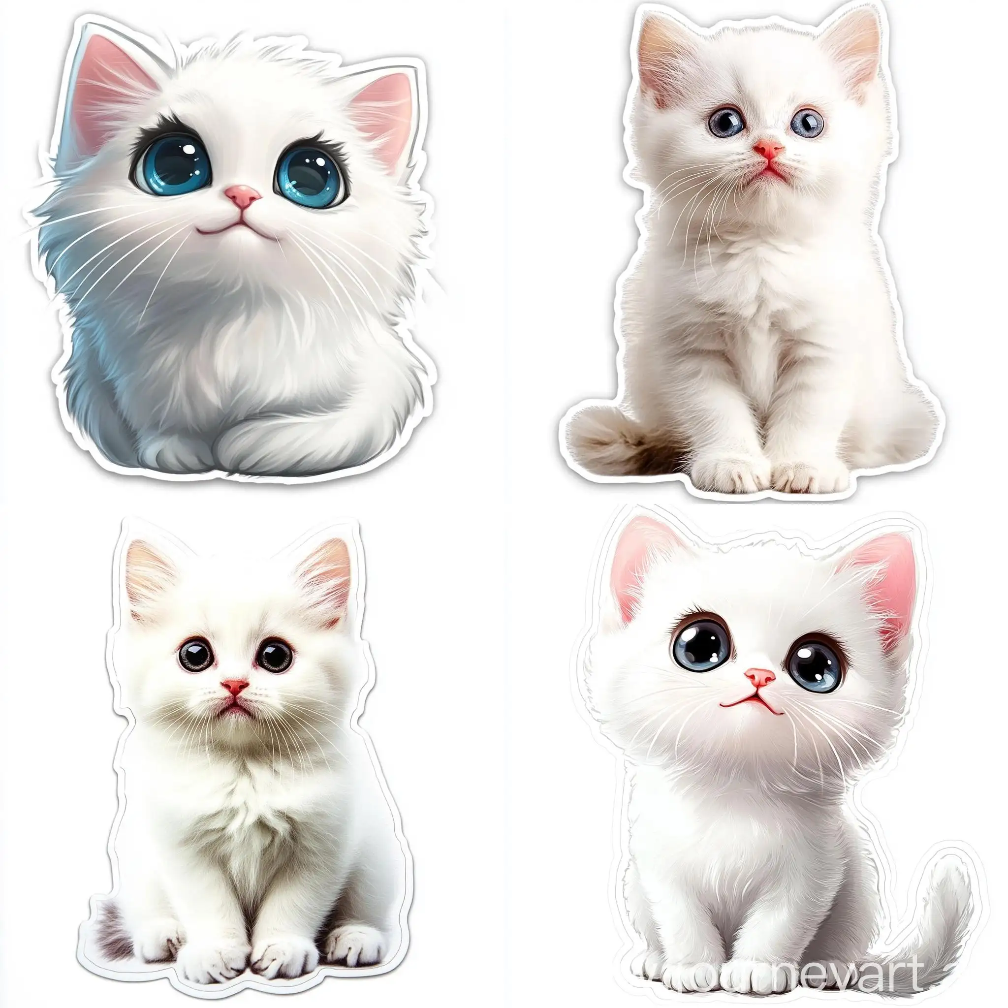 Adorable-White-Kitten-with-Emoji-Sticker-Package