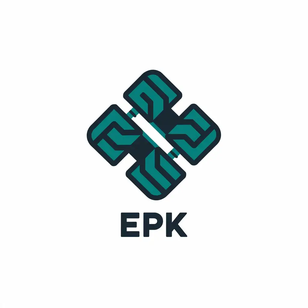 a vector logo design,with the text "EPK", main symbol:geometria,Moderate,be used in IT industry,clear background