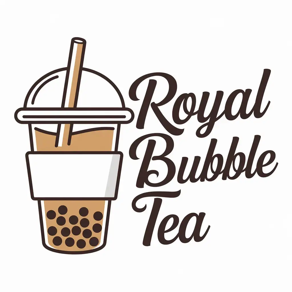 a vector logo design,with the text "Royal Bubble Tea", main symbol:  Bubble Tea,complex,be used in Restaurant industry,clear background