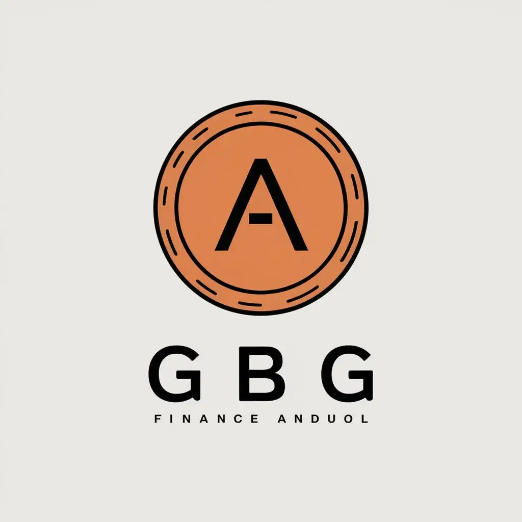 a vector logo design,with the text "GBG", main symbol:in the middle of a Chinese copper coin there is the letter A,Minimalistic,be used in Finance industry,clear background