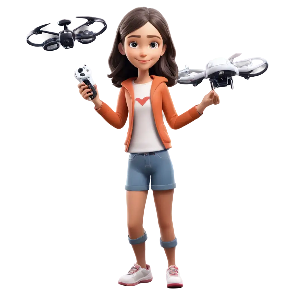 Dynamic-PNG-Image-of-a-Girl-Flying-a-Drone-with-a-Controller